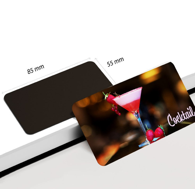 dhcrafts Rectangular Rubber Fridge Magnet Multicolor Food Cocktail D5 Rectangular Design Pack of 1 (8.6cm x 5.4cm)